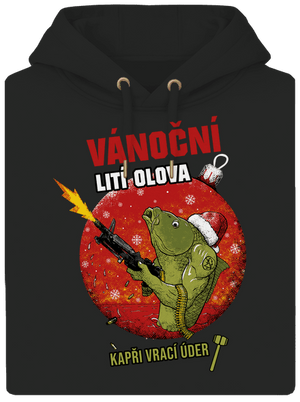 Vánoční lití olova unisex mikina premium Dark Black