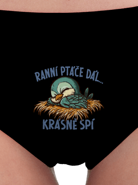 Ranní ptáče spí dámské kalhotky Black