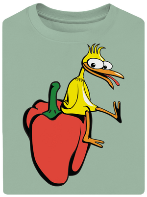 Kuře na paprice unisex tričko oversized Sage