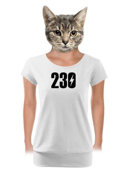 230 V dámské tričko s lemem White