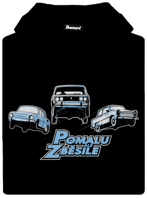 Pomalu ale zběsile pánská mikina klokanka Black