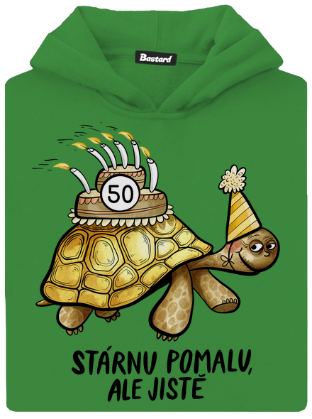 Stárnu pomalu dětská mikina klokanka Kelly Green AWD