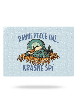 Ranní ptáče spí puzzle White