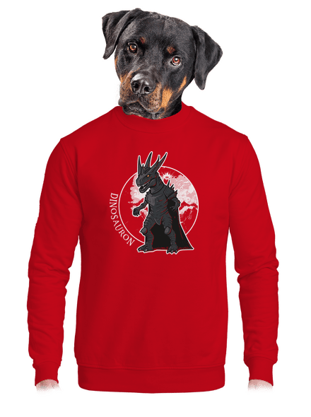 Dinosauron unisex mikina bez kapuce Red