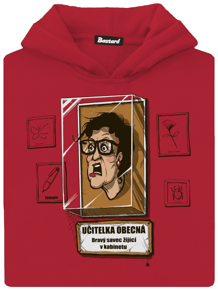 Učitelka obecná dětská mikina klokanka Fire Red