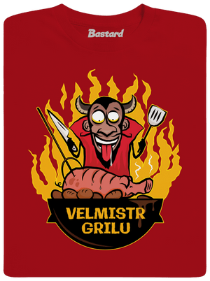 Velmistr grilu pánské dlouhý rukáv Red