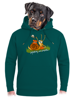 Makám na baráku unisex mikina premium Emerald Green