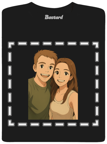 Ghibli efekt z vlastní fotky pánské tričko Black