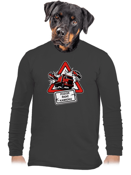 Řidič kamionu pánské dlouhý rukáv Dark Grey