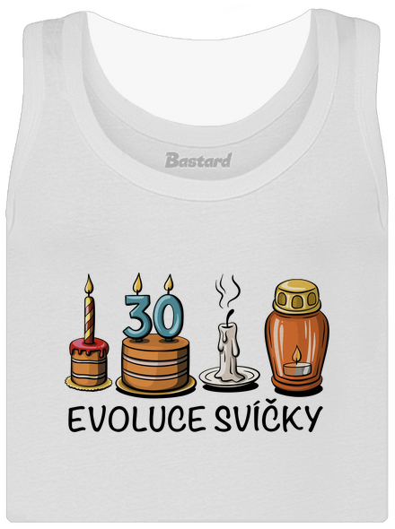Evoluce svíčky dámské tílko klasické White