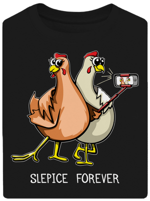 Slepice forever unisex tričko oversized Black