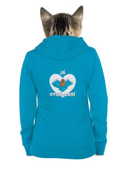 Miluju otužování dámská mikina na zip Blue Atol