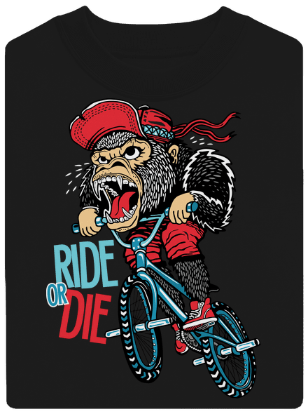 Ride or die unisex mikina bez kapuce Black