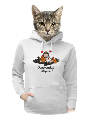 Rozmazluji slepice dámská mikina klokanka White