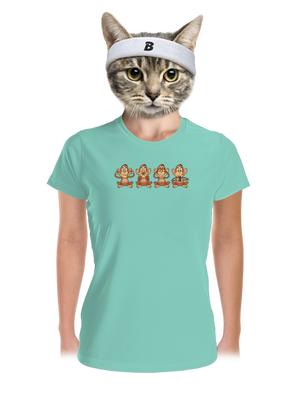 Opička s mobilem dámské sportovní tričko Mint Mal