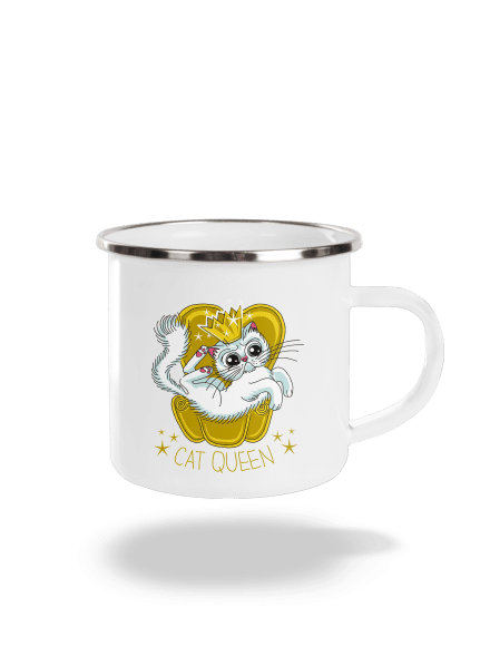 Kočičí královna plecháček White