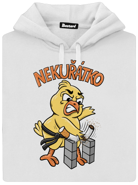 Nekuřátko dámská mikina klokanka White
