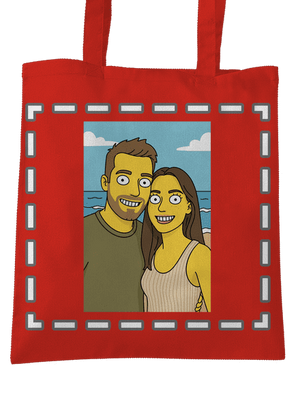 Simpsonovi z vlastní fotky taška Bright Red