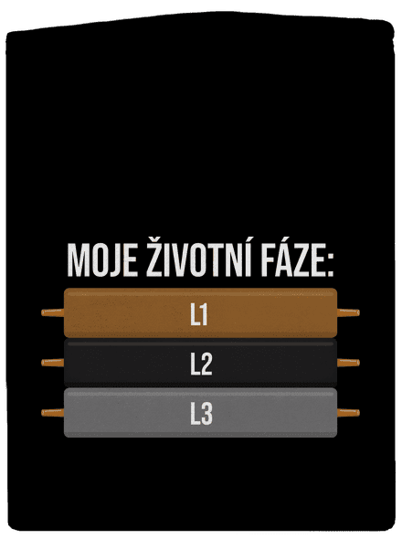 Moje životní fáze pánská mikina na zip Black