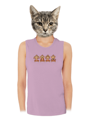 Opička s mobilem dámské tílko volné Lilac