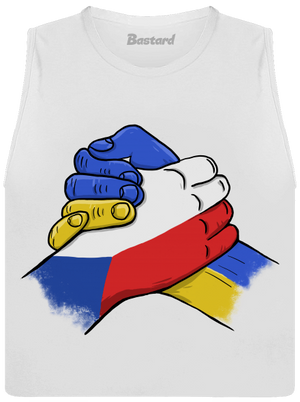 Ukrajina - Podpora dámské tílko volné White