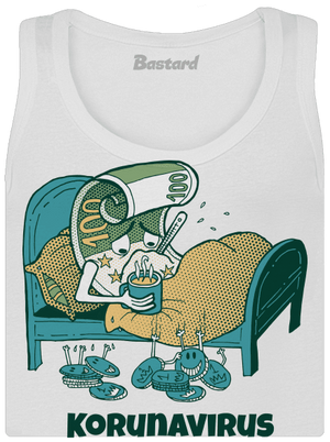 Korunavirus v posteli dámské tílko klasické White