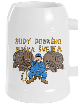 Sudy dobrého pijáka Švejka půllitr White