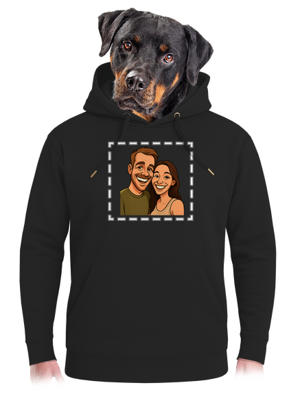 Karikatura z vlastní fotky unisex mikina premium Dark Black