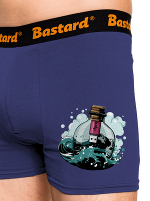 USB vzkaz v láhvi boxerky Blue Navy