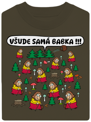 Všude samá babka unisex mikina bez kapuce Urban Khaki