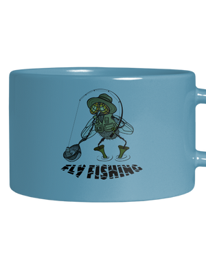 Fly fishing hrnek makronka Blue Macaron