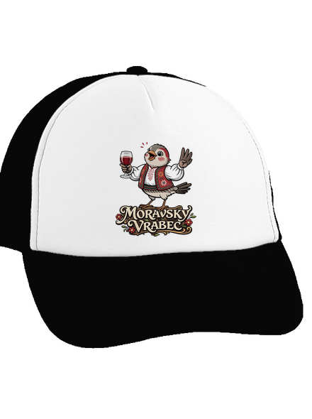 Moravský vrabec kšiltovka truckerka Black cap