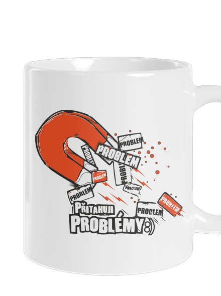 Magnet na problémy klasický hrnek White