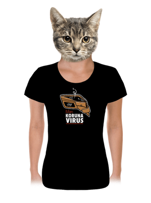 Korunavirus v peněžence dámské tričko Black