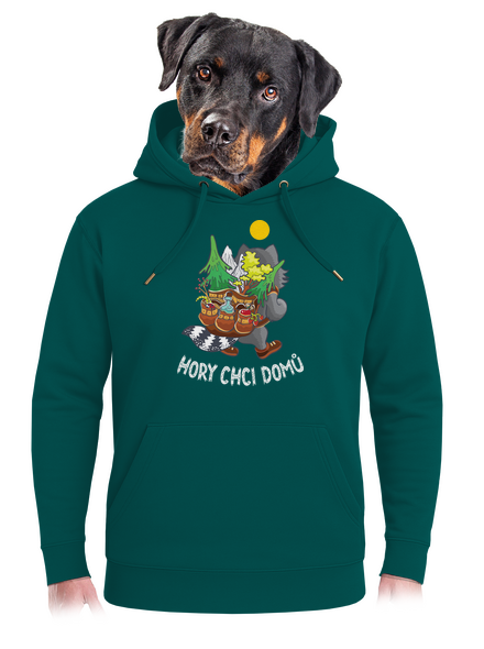 Hory chci domů unisex mikina premium Emerald Green
