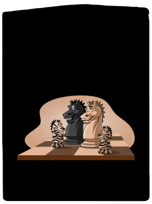 Šachová rodina pánská mikina na zip Black