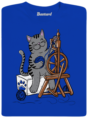 Kočka přede pánské dlouhý rukáv Royal Blue