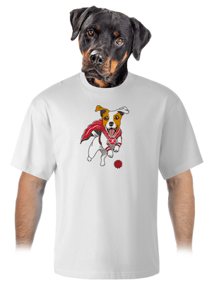 Jack Russell unisex tričko oversized White