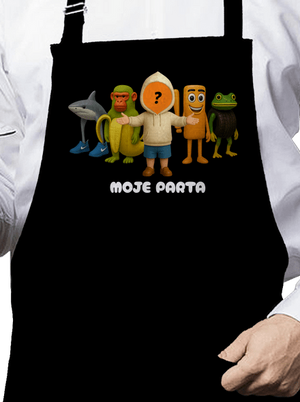 Brainrot parta pro kluky zástěra Black