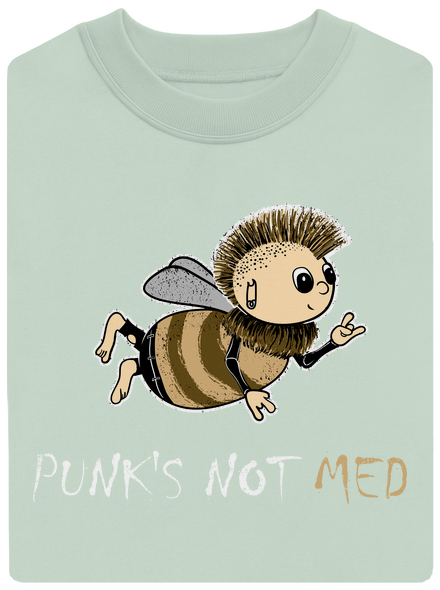 Punks Not Med unisex mikina bez kapuce Blush Mint