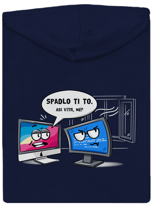 Mac vs. Windows pánská mikina na zip Navy