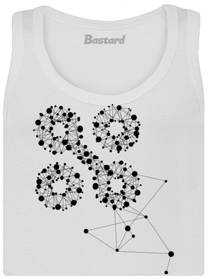 NYX Síť 15 let – černý potisk dámské tílko klasické White