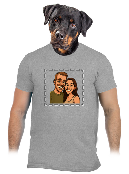 Karikatura z vlastní fotky pánské tričko Sport Grey