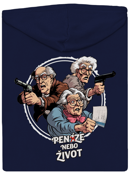 Penze nebo život pánská mikina na zip Navy