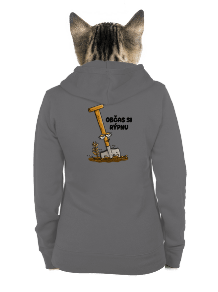 Občas si rýpnu dámská mikina na zip Steel Gray
