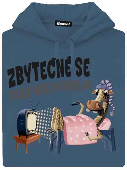 Zbytečně se nepřepínám dámská mikina klokanka Denim