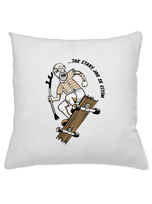 Starý, jak se cítím polštář White