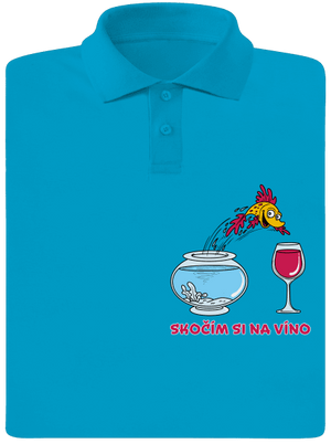 Skočím si na víno pánská polokošile Blue Atol