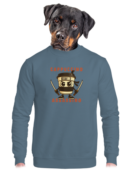 Cappuccino Assassino – Italian Brainrot unisex mikina bez kapuce Nordic Blue