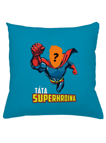 Táta superhrdina polštář Blue Turquoise